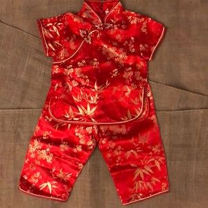 Chinese Costume Outfit Top with Pants Set